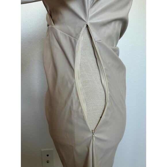 Micas Faux Leather Mini Dress in Bone - S - Picture 4 of 8